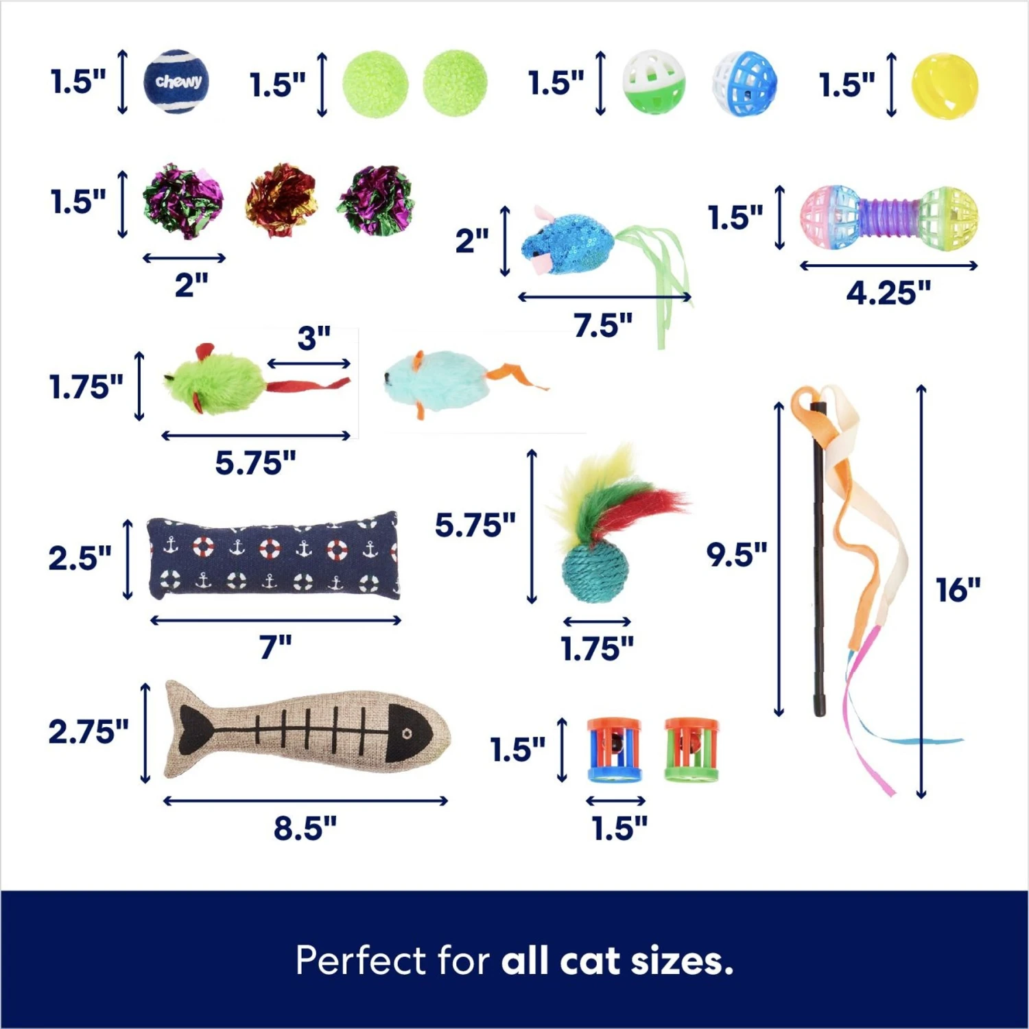 Frisco Plush, Teaser, Ball & Tri-Tunnel Variety Pack Cat Toy With Catnip, 20 Count - Image 3