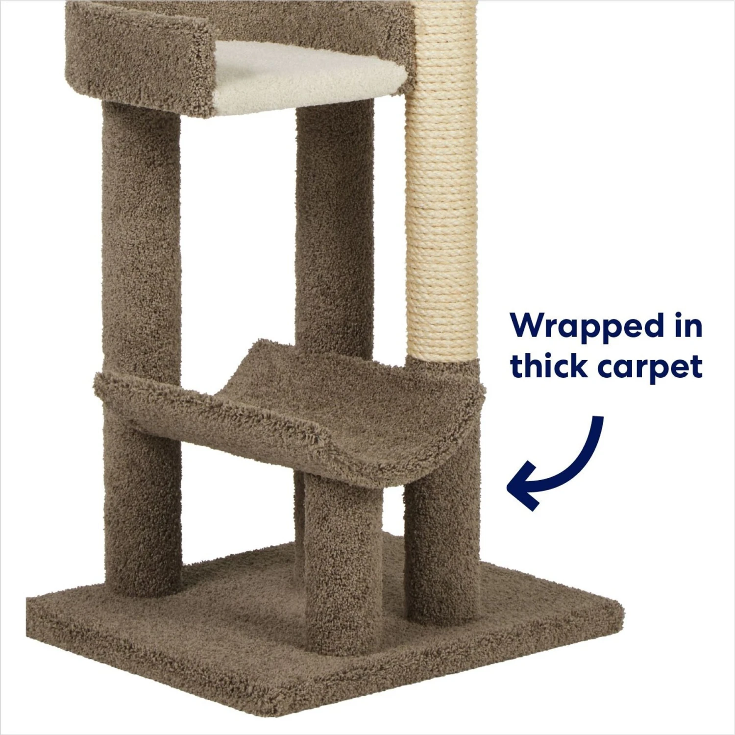 Frisco 69-in Real Carpet Wooden Cat Tree - Image 3