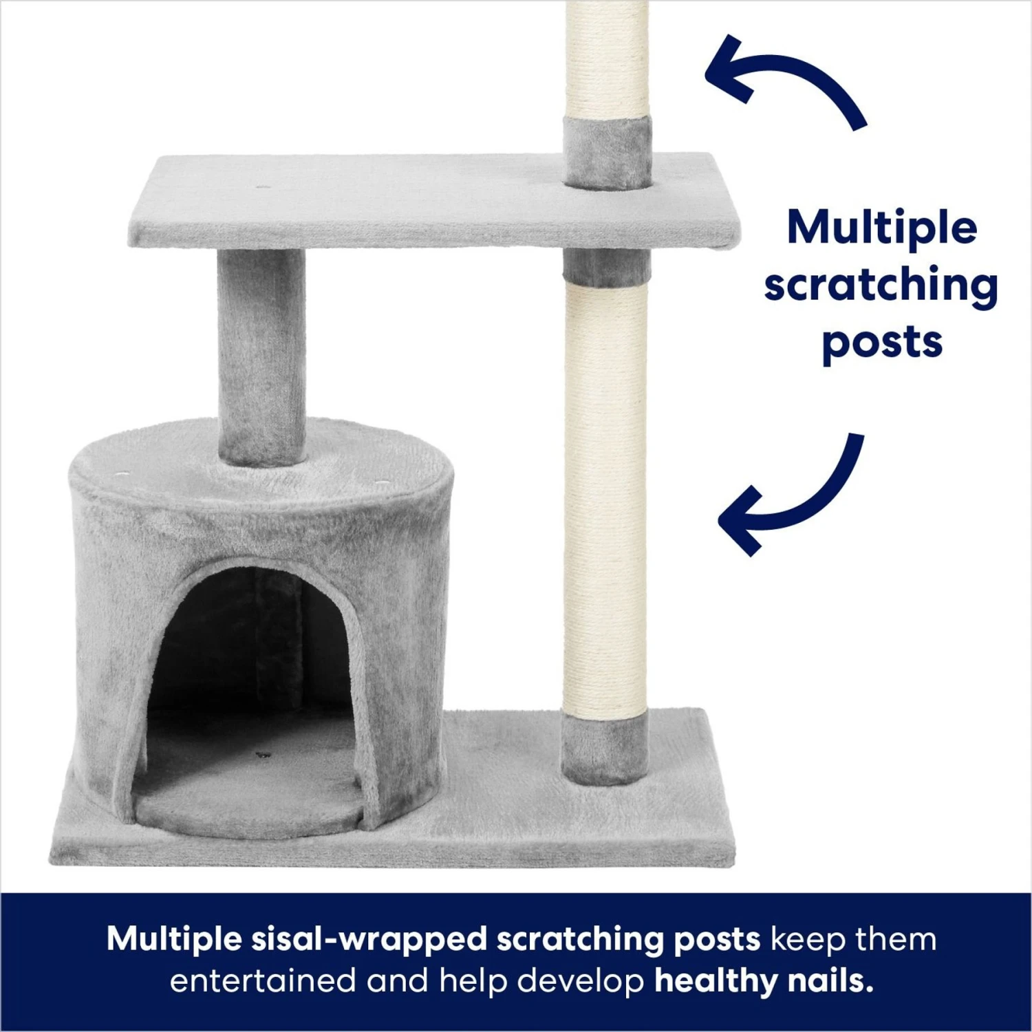 Frisco 38-in Cat Tree With Condo, Top Perch & Toy - Image 4