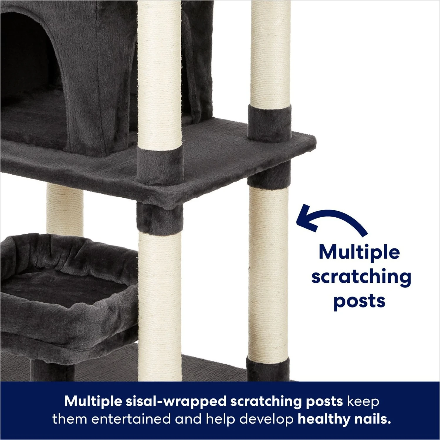 Frisco 66-in Cat Tree With Bed, Condo, Lounge Basket & Top Perch - Image 5