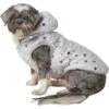 Frisco Mediumweight Silver Polka Dotted Insulated Dog & Cat Coat