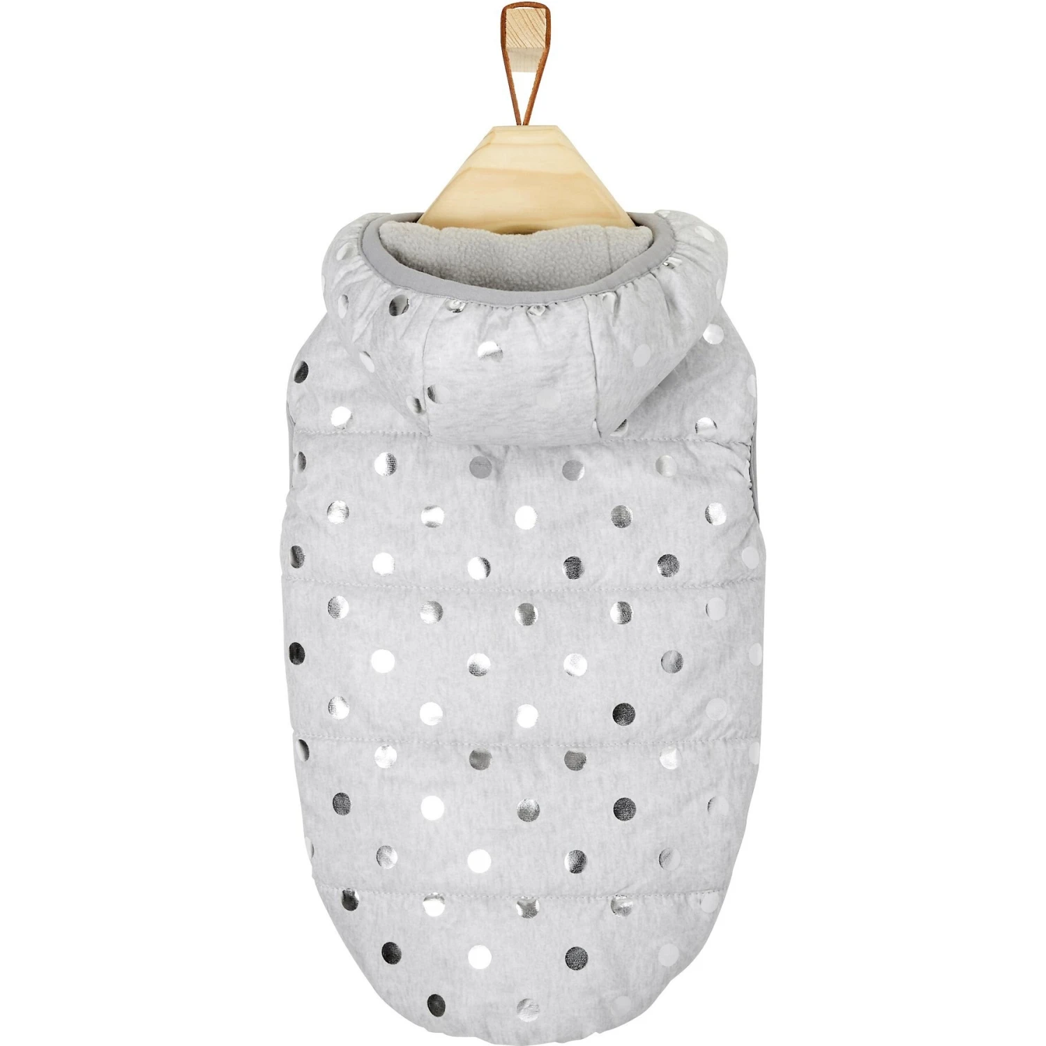 Frisco Mediumweight Silver Polka Dotted Insulated Dog & Cat Coat - Image 4