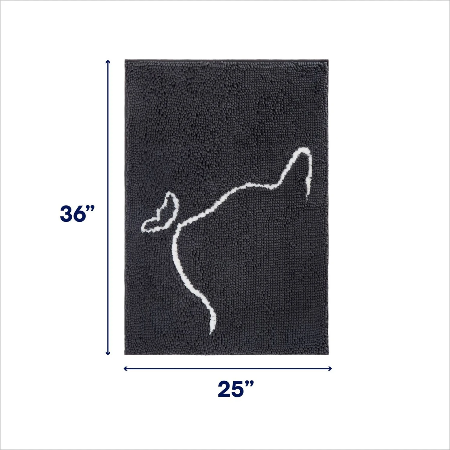 Frisco Microfiber Chenille Cat Silhouette Litter Mat - Image 2