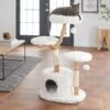 Frisco Natural Wood Modern Cat Tree With Toy, Ivory, Large