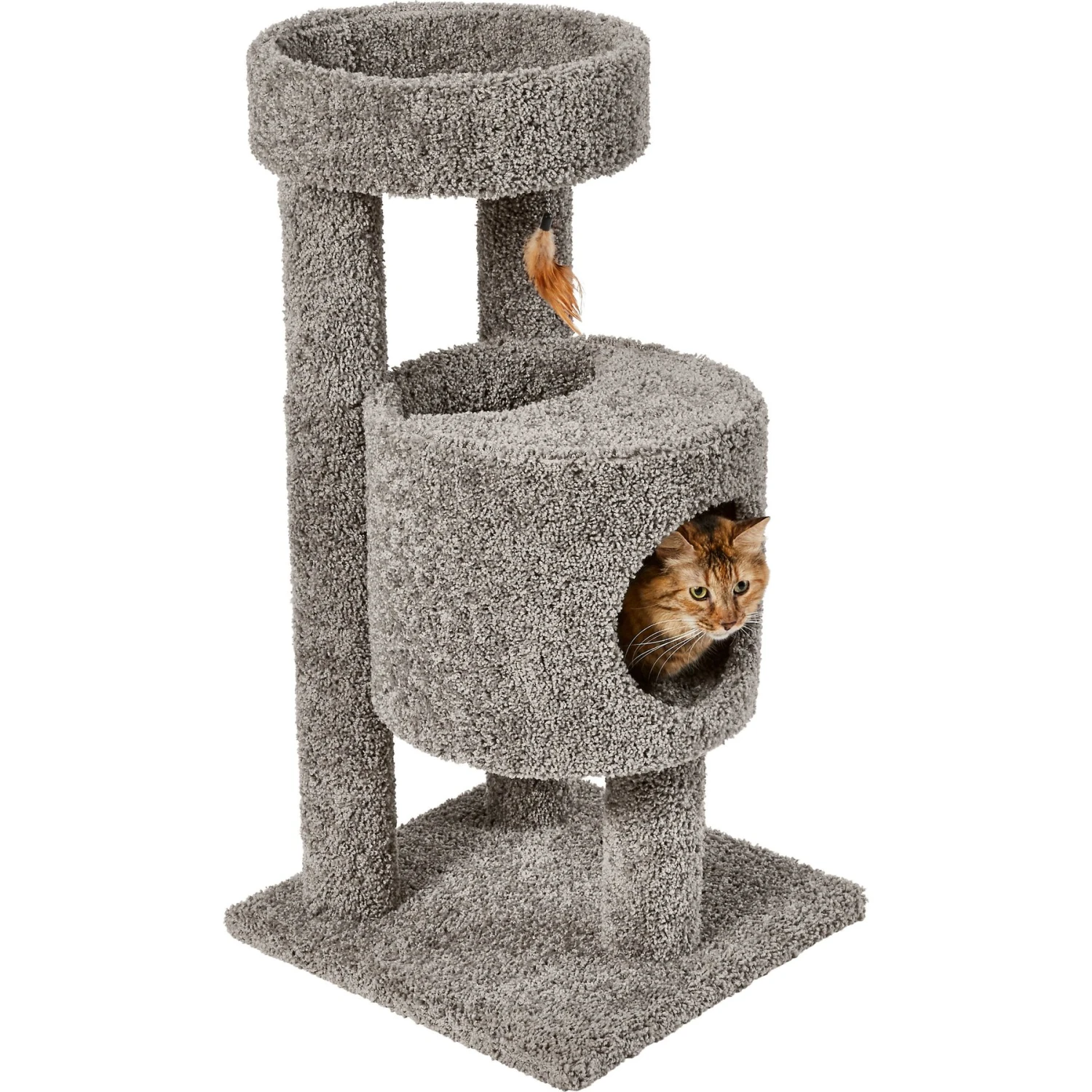 Frisco 36-in Real Carpet Wooden Cat Tree - Image 3