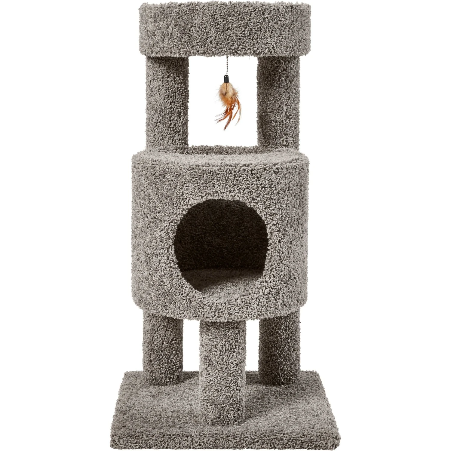 Frisco 36-in Real Carpet Wooden Cat Tree - Image 4