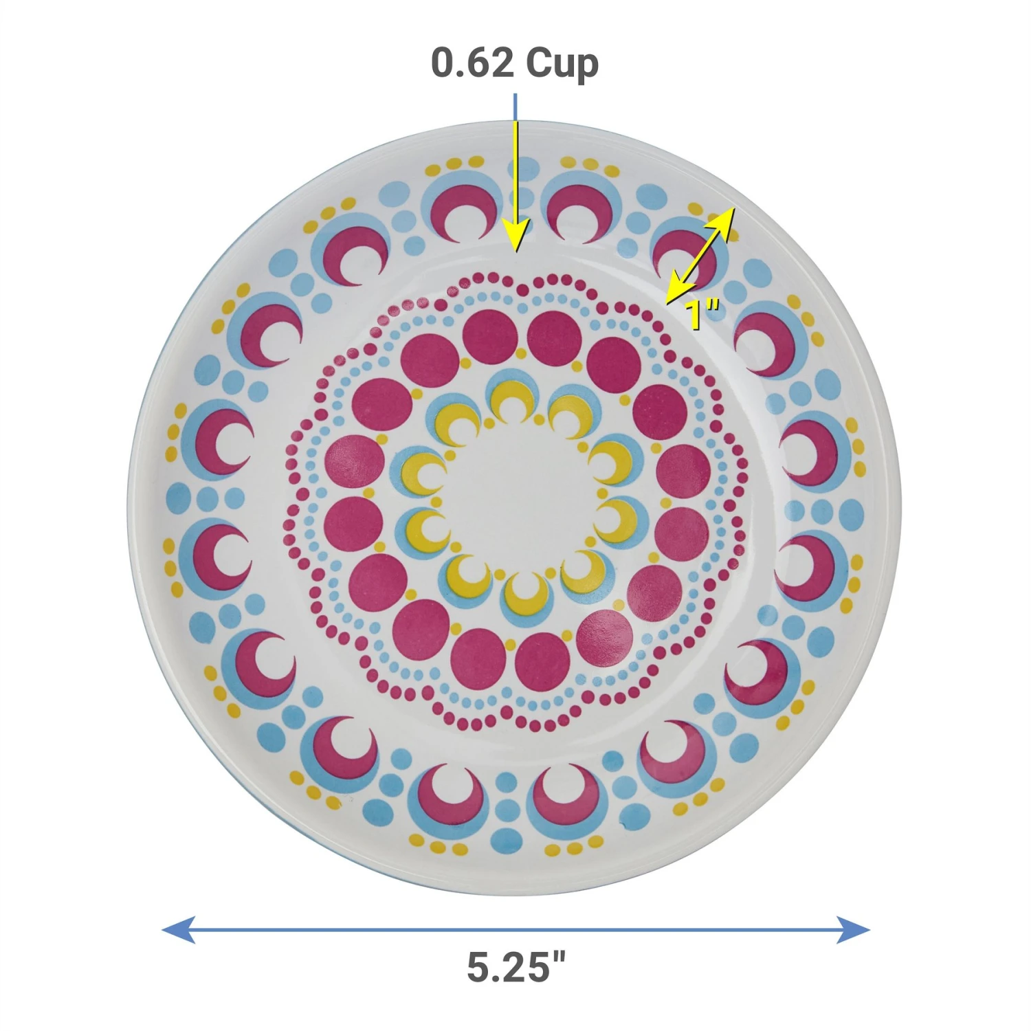 Frisco Kaleidoscope Pattern Non-skid Ceramic Cat Dish - Image 2