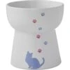 Frisco Cat Print Non-Skid Elevated Ceramic Cat Bowl, Tall