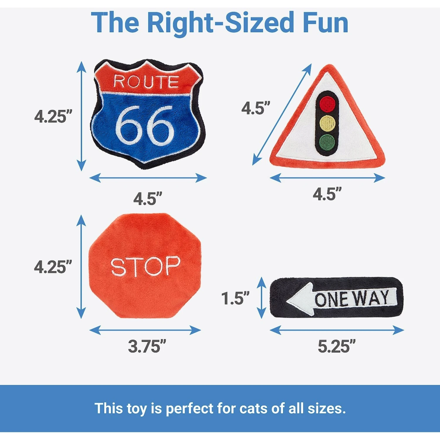 Frisco Road Trip Traffic Signs Plush Cat Toy With Catnip - Image 2