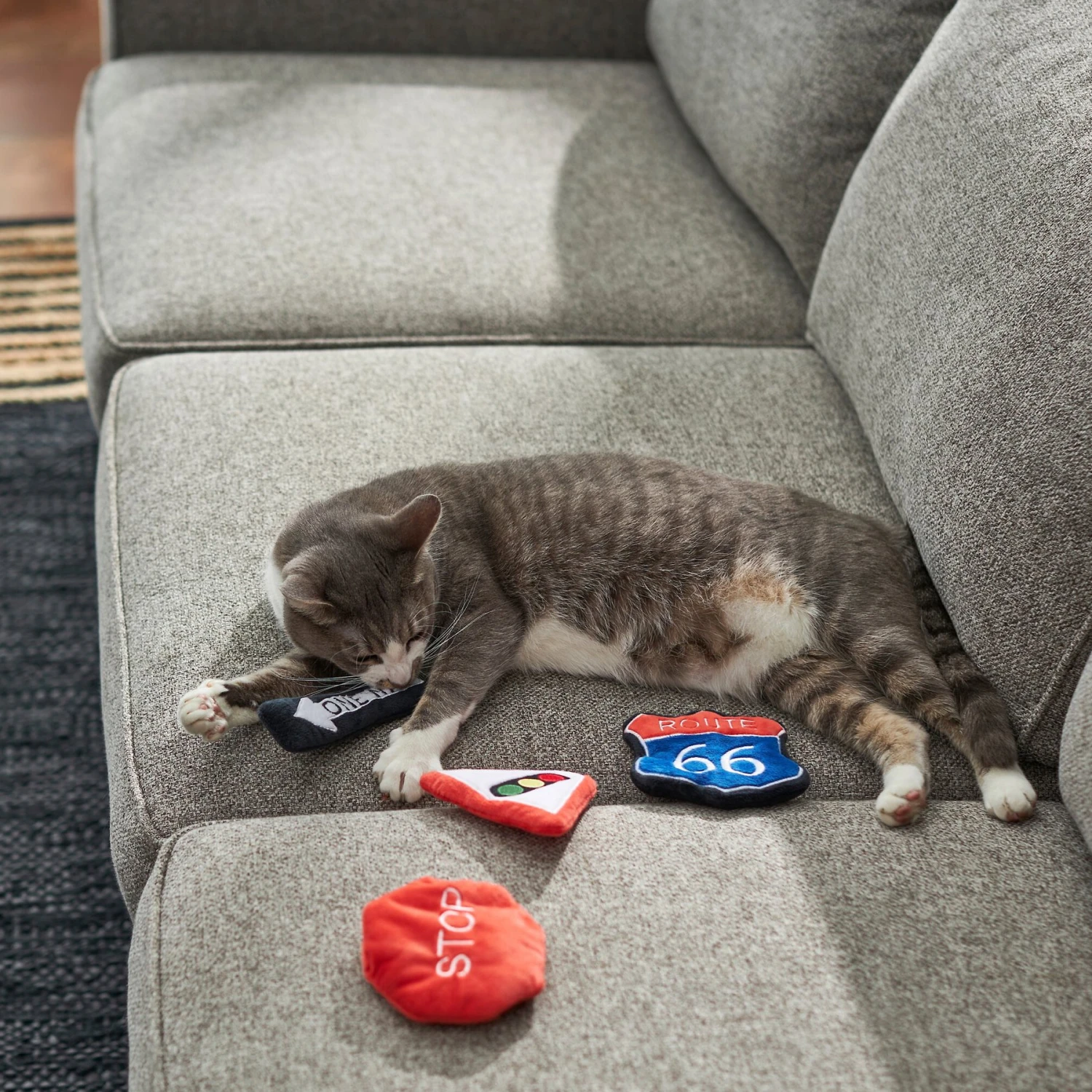 Frisco Road Trip Traffic Signs Plush Cat Toy With Catnip - Image 3