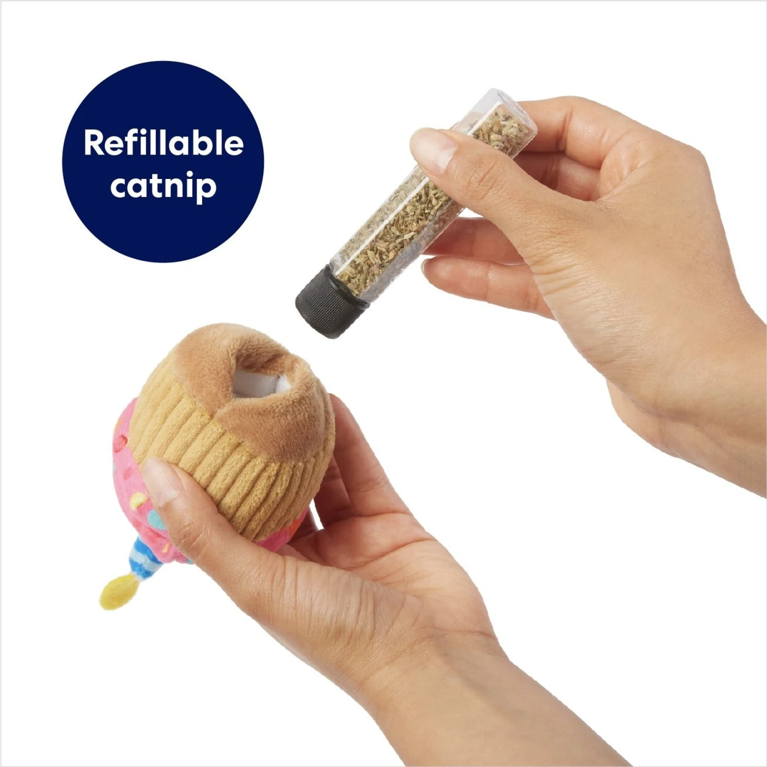 Frisco Birthday Cupcake Plush Cat Toy With Refillable Catnip - Image 3