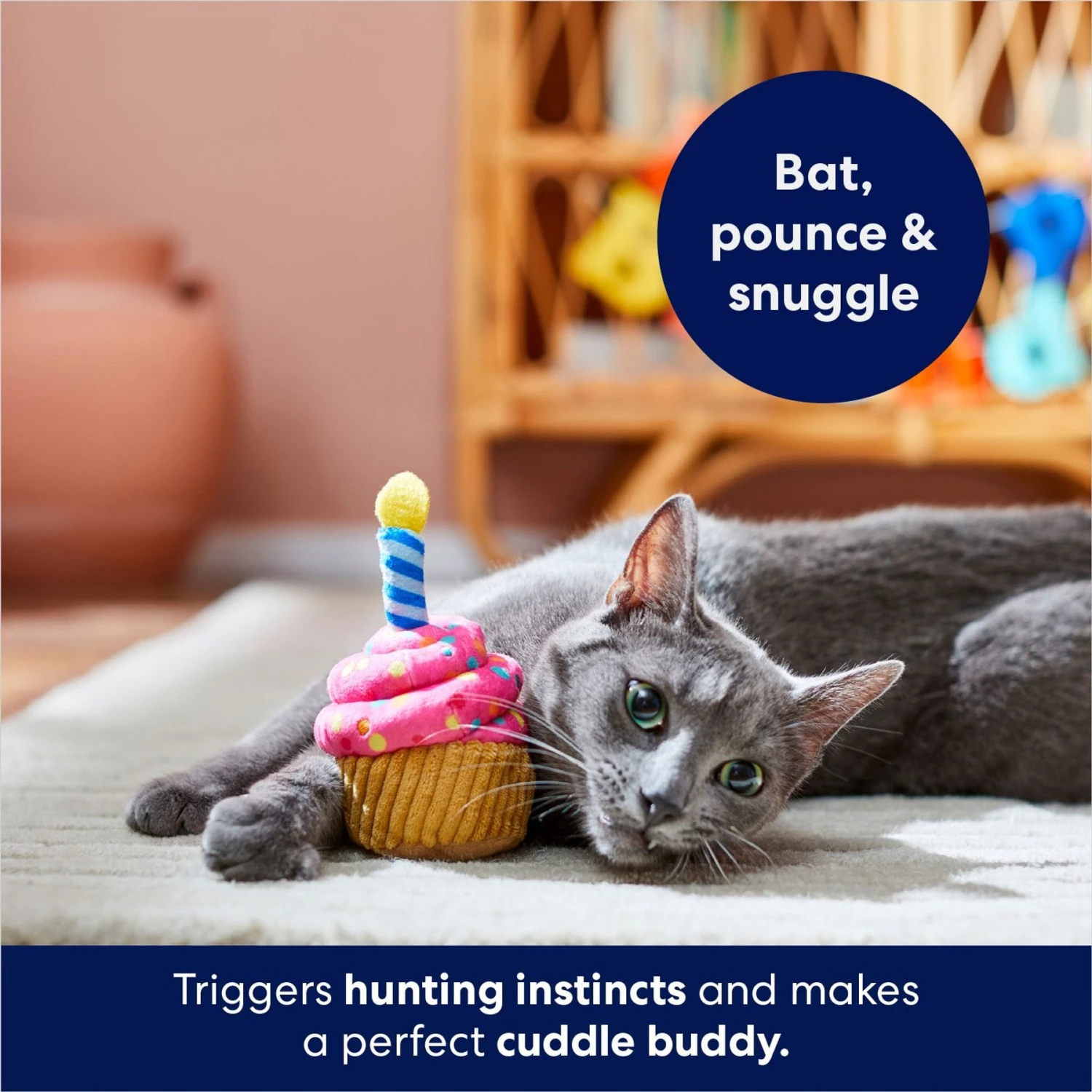 Frisco Birthday Cupcake Plush Cat Toy With Refillable Catnip - Image 4