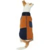 Frisco Lightweight Colorblock Dog & Cat Zippered Sherpa Fleece Vest, Blue/Brown