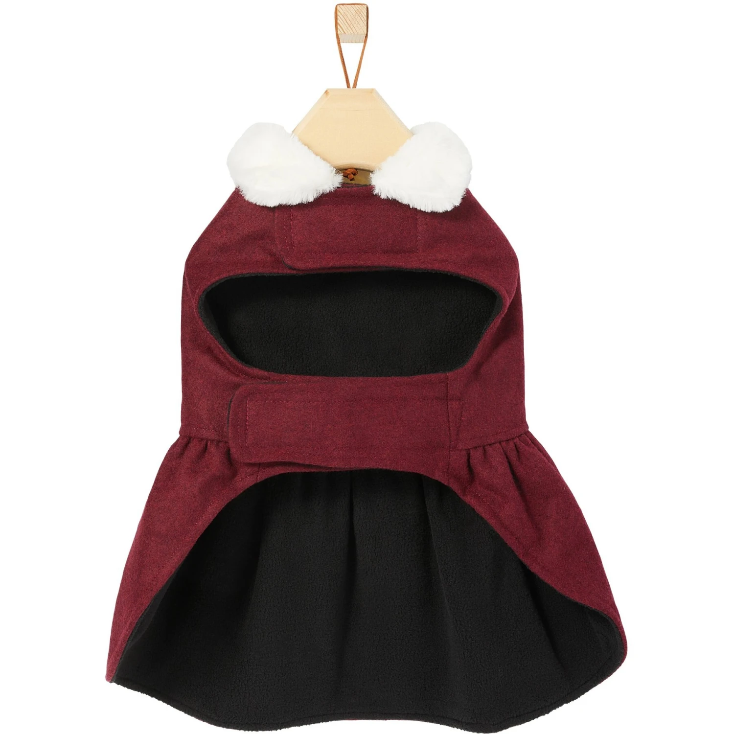 Frisco Mediumweight Pom Pom Bow Dog & Cat Peacoat Dress, Red - Image 5