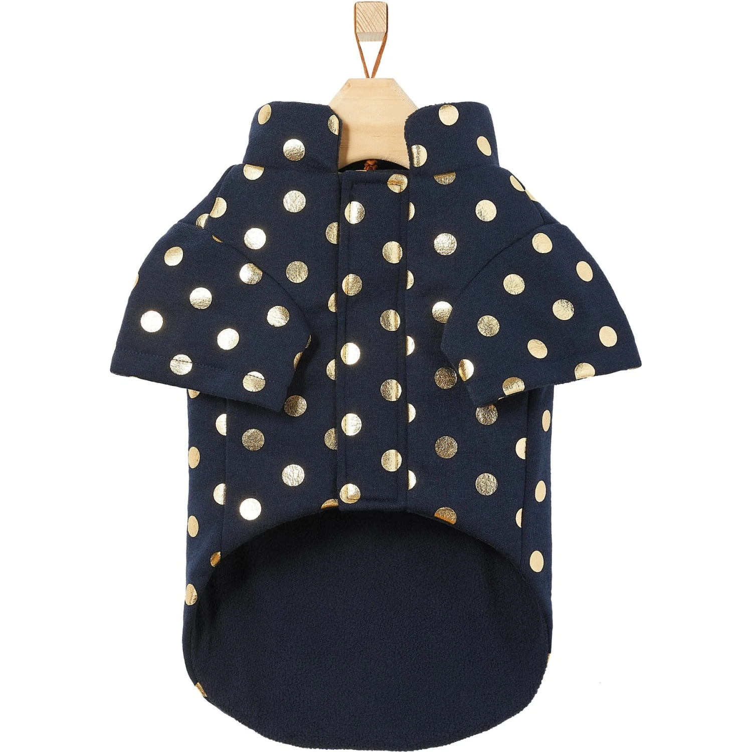 Frisco Lightweight Gold Dotted Dog & Cat Jacket, Navy - Image 5