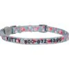 Frisco Rose Polyester Personalized Breakaway Cat Collar With Bell