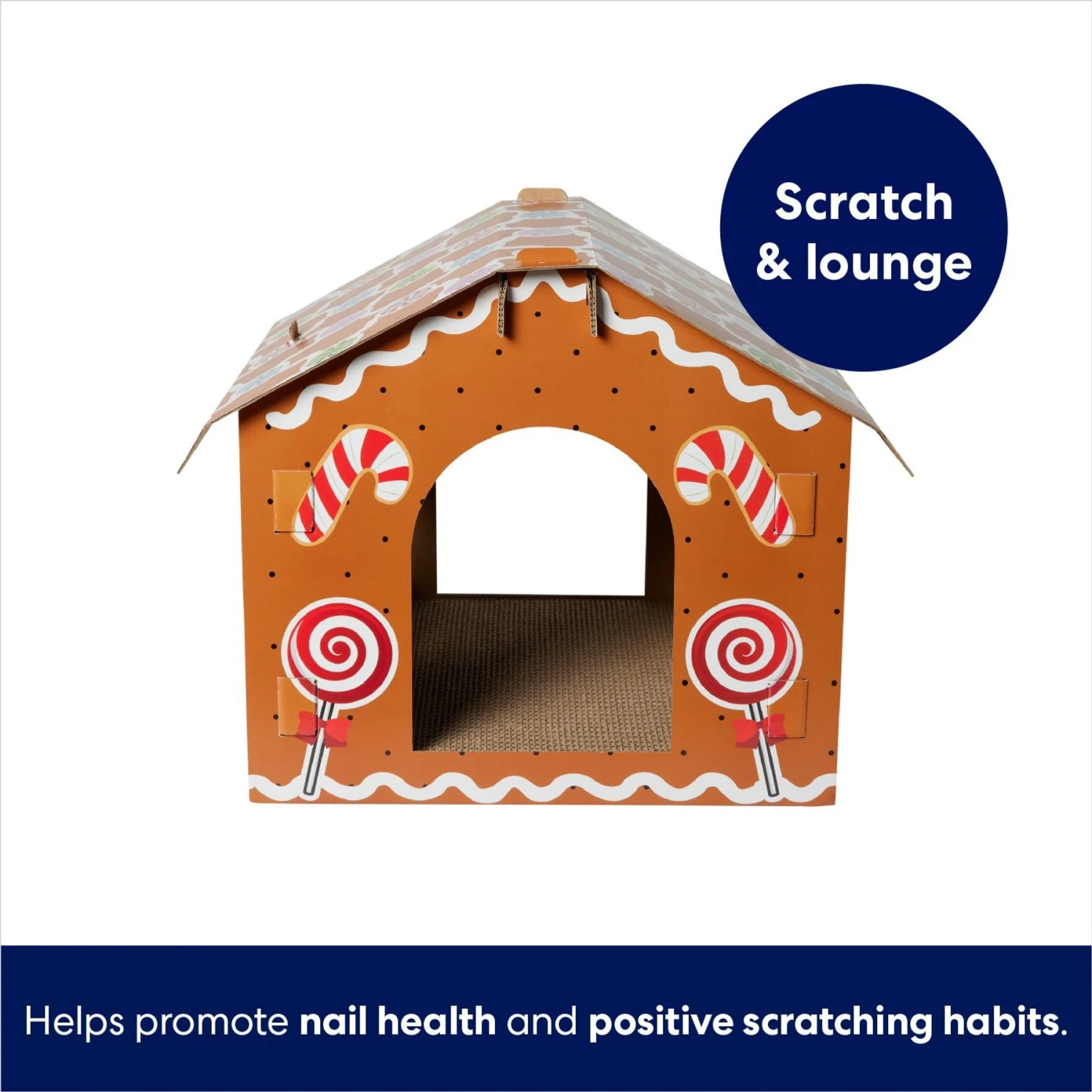 Frisco Holiday Gingerbread House Cardboard Cat House Cat Toy - Image 3