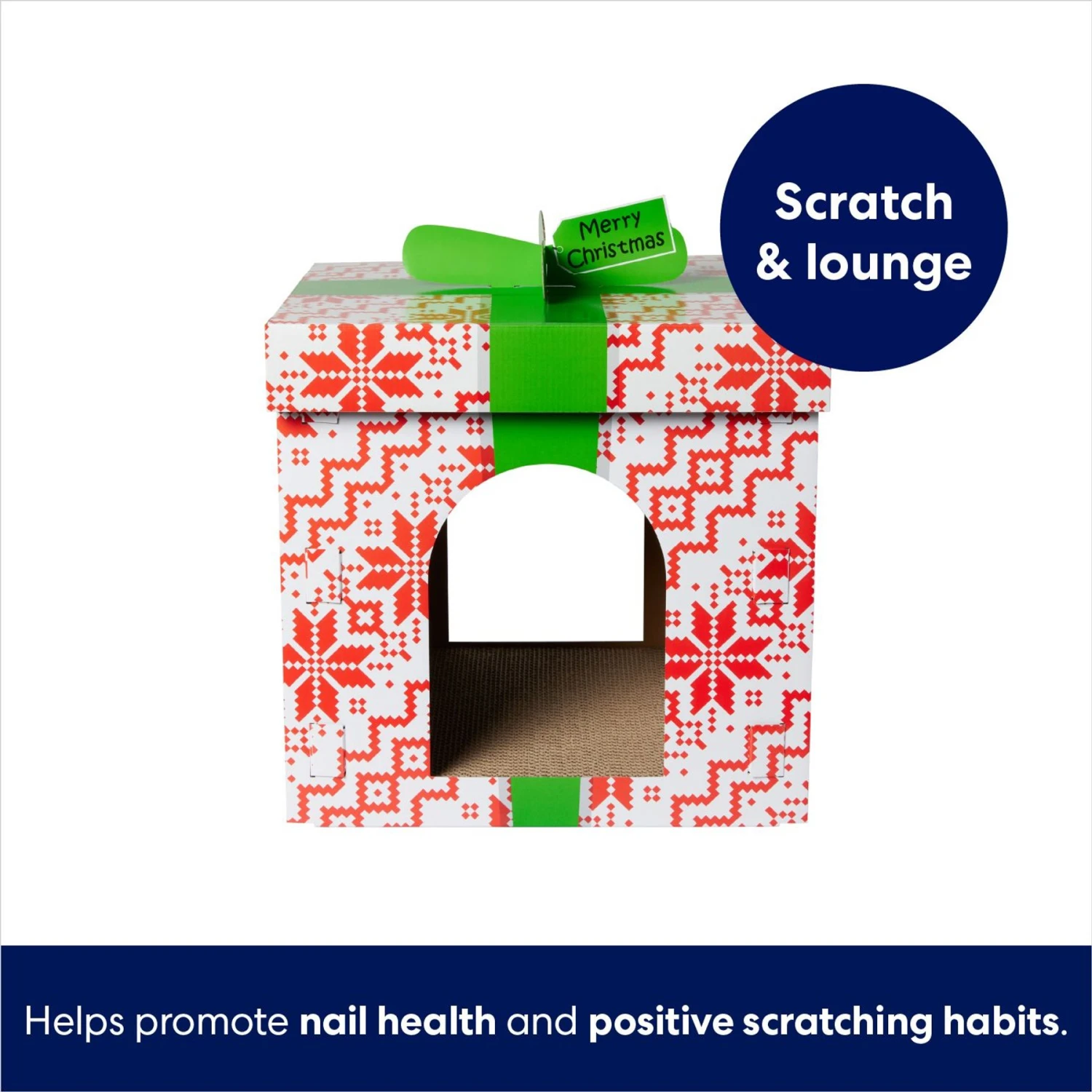 Frisco Holiday Gift Box Cardboard Cat House - Image 3