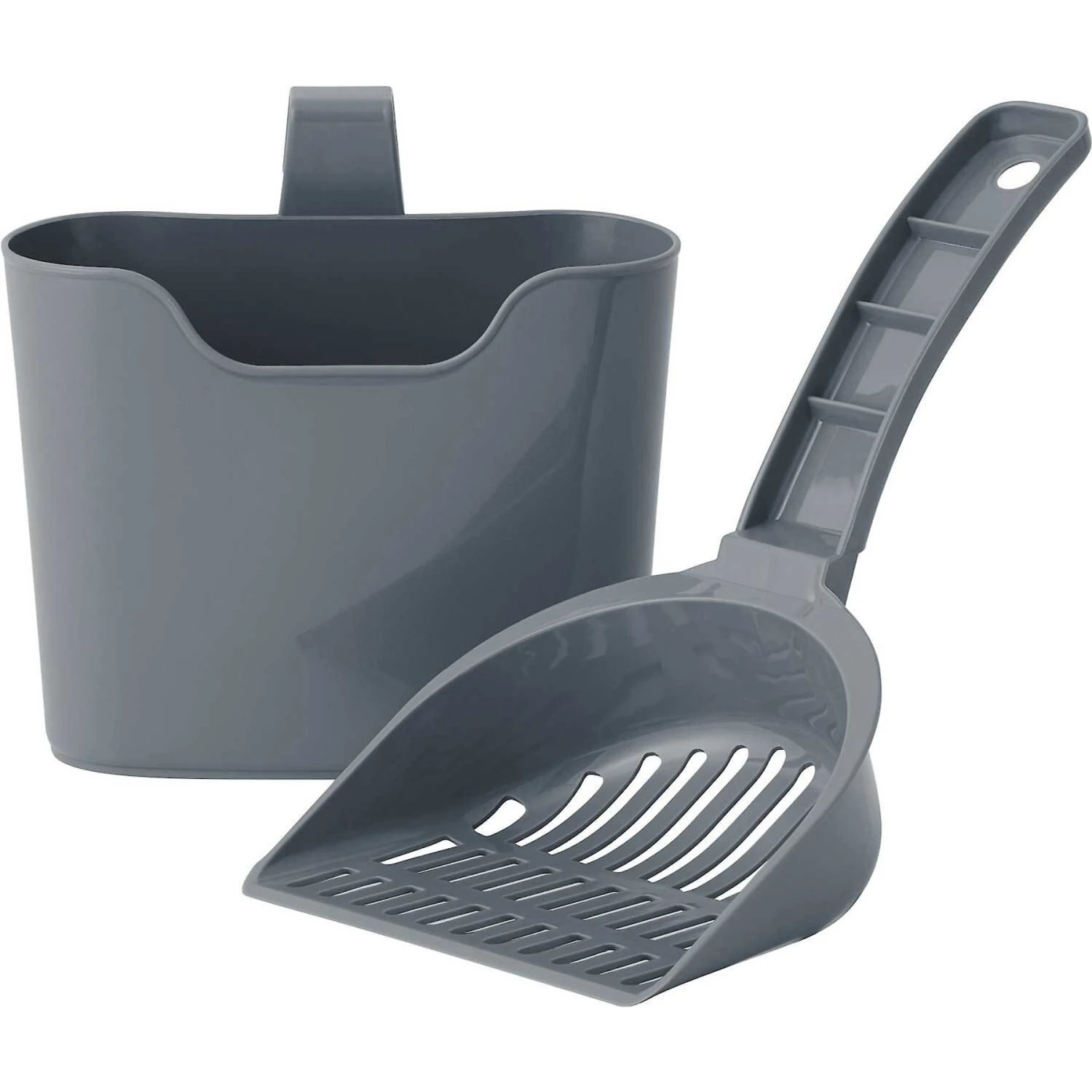 Frisco Plastic Litter Scooper With Caddy & IRIS USA Open Top Litter Box With Scatter Shield - Image 3