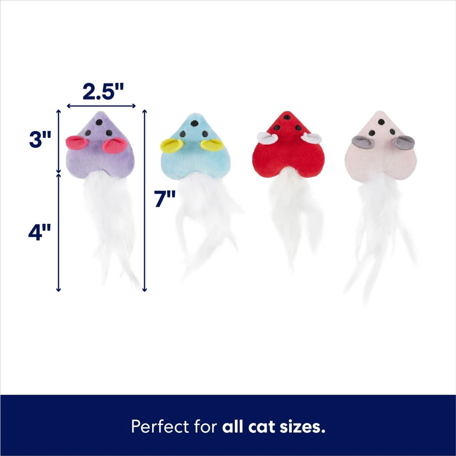 Frisco Valentine Heart Mice Plush Cat Toy With Catnip - Image 2