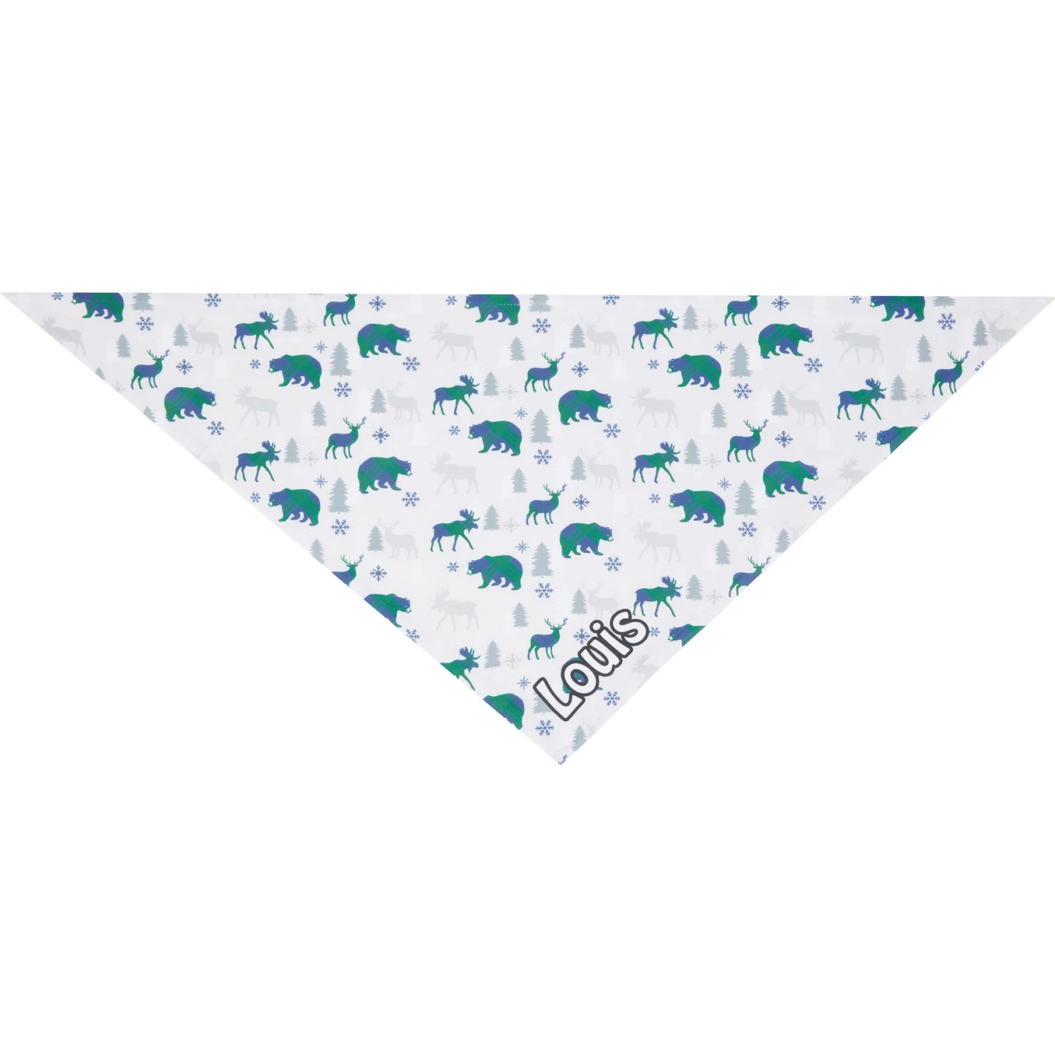 Frisco Buffalo Plaid Winter Animals Personalized Dog & Cat Bandana - Image 4