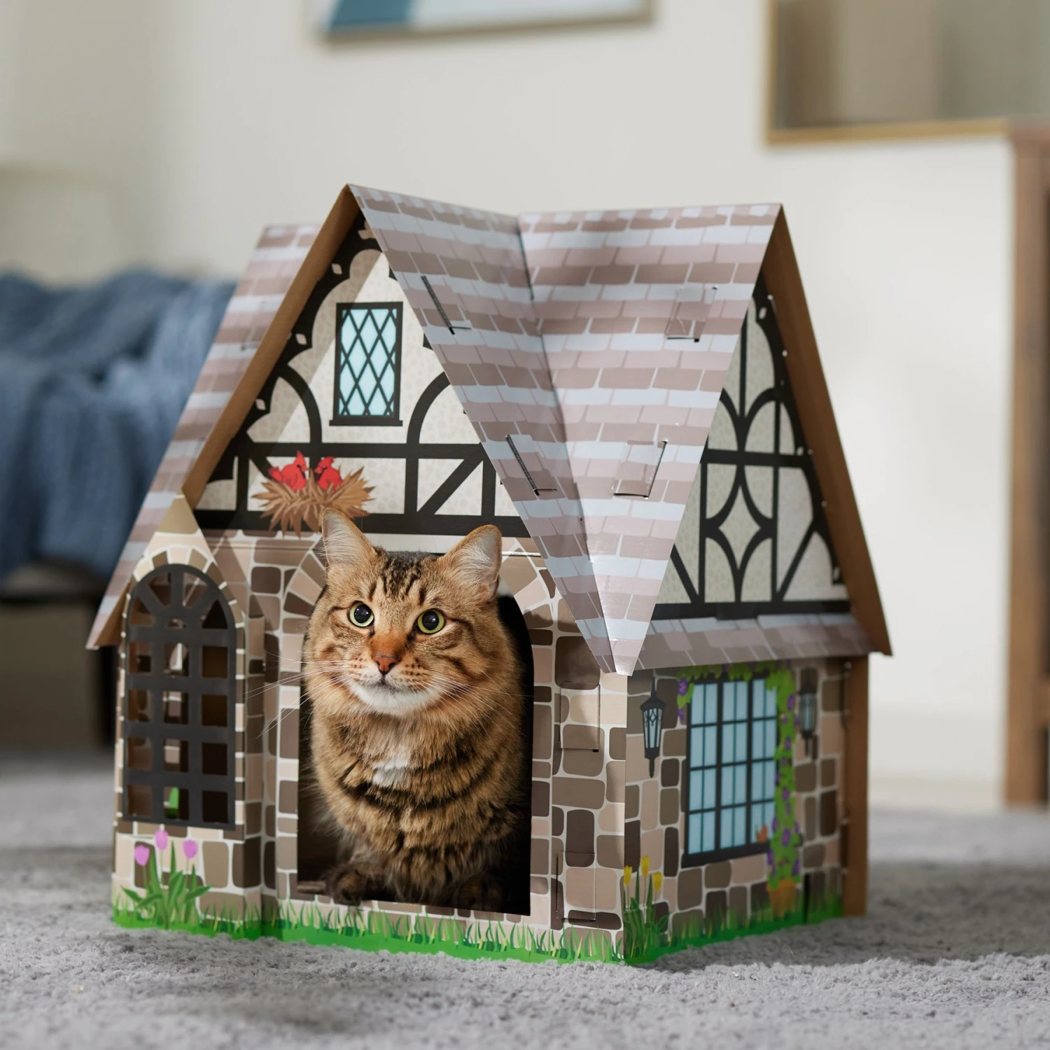 Frisco Tudor House Cardboard Cat House - Image 5