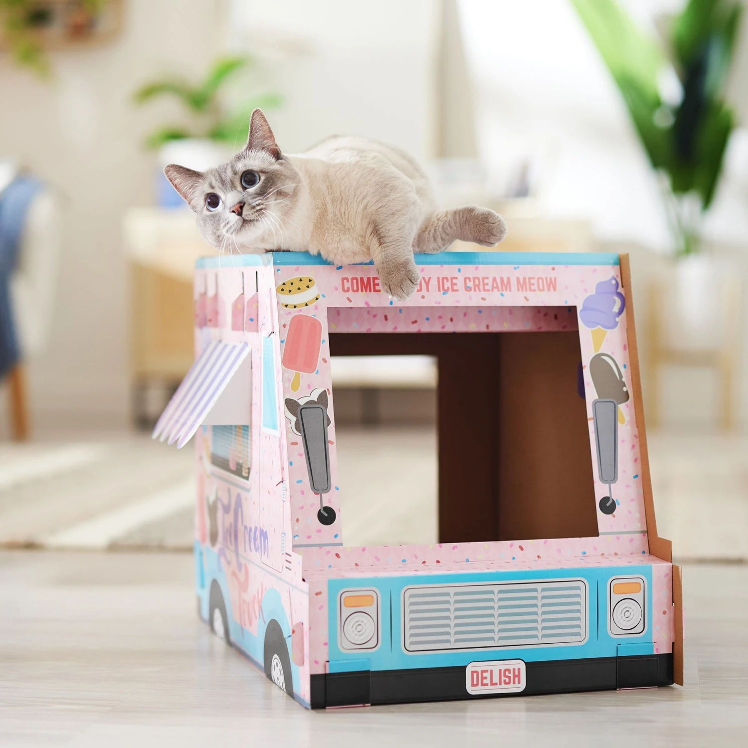 Frisco Ice Cream Truck Cardboard Cat House, 2-Story - Image 4