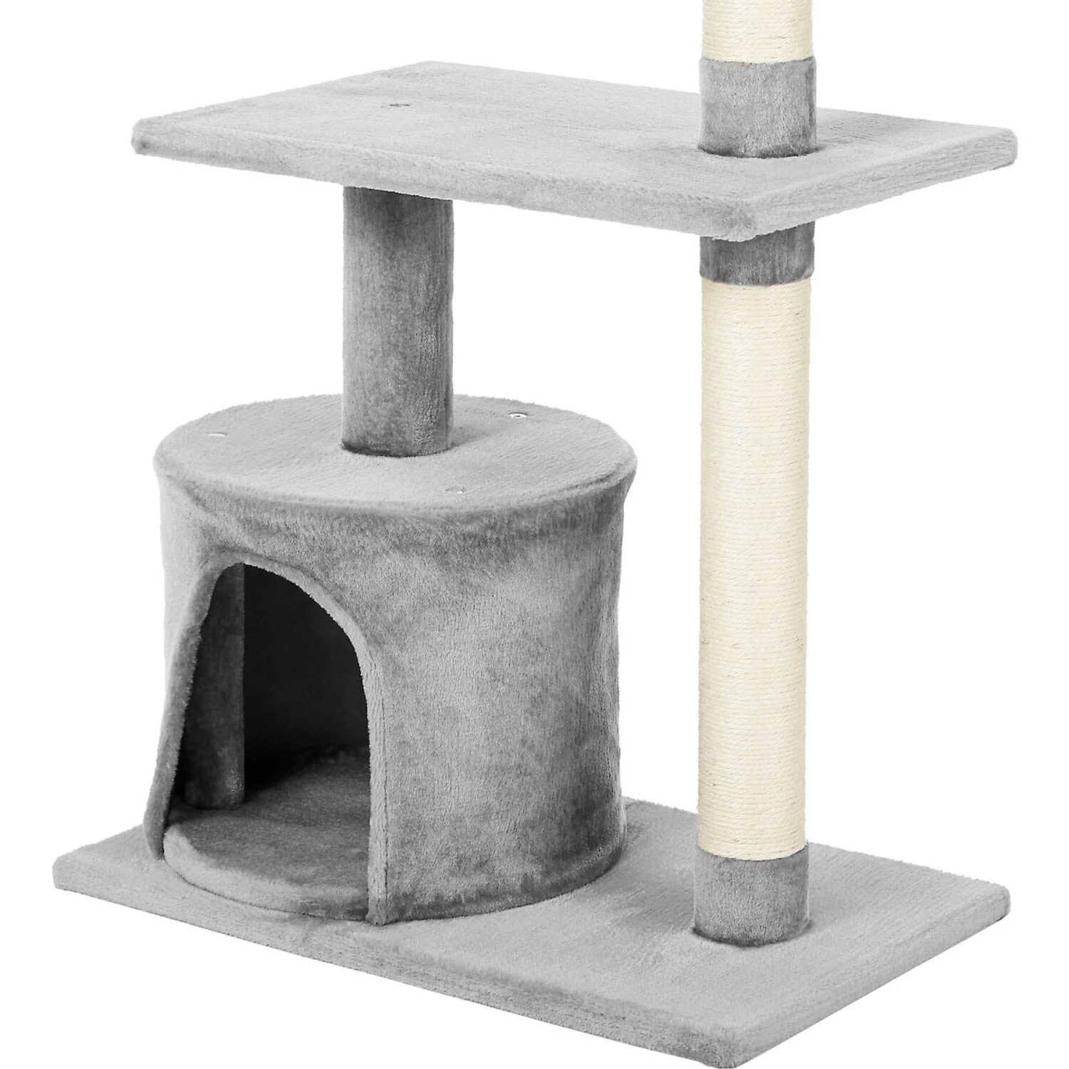 Frisco 61-in Faux Fur Cat Tree & Condo & Frisco 38-in Cat Tree With Condo, Top Perch & Toy - Image 8