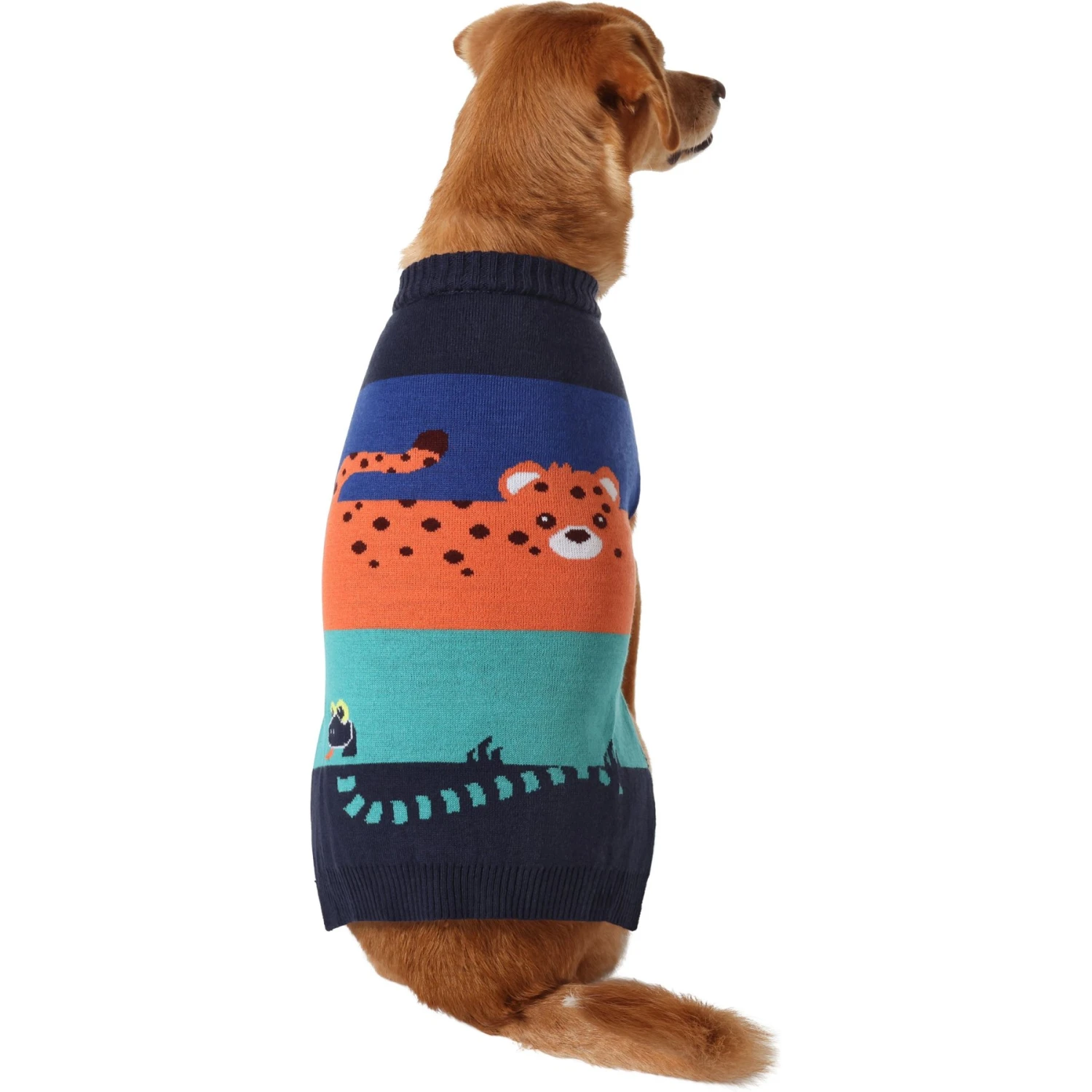 Frisco Anaconda Cheetah Colorblock Dog & Cat Sweater - Image 3