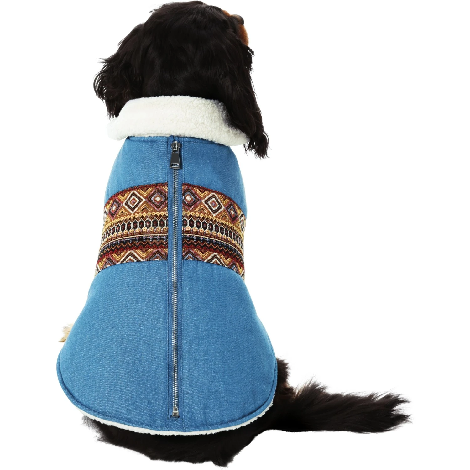 Frisco Mid-Heavyweight Western Fleece Lined Faux Zipper Dog & Cat Coat - Image 3