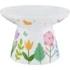Frisco Cat Face Floral Wide Shape Elevated Non-Skid Ceramic Cat Bowl