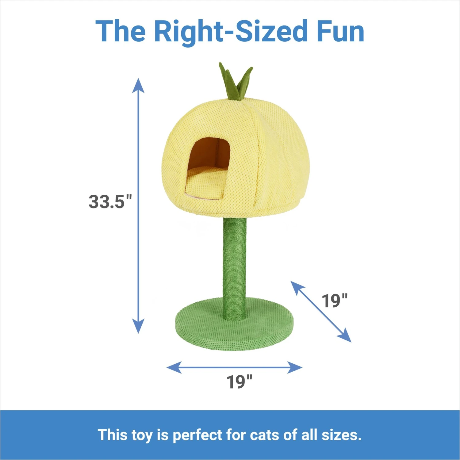 Frisco Pineapple 33.5" Plush Cat Scratching Post And Condo - Image 2