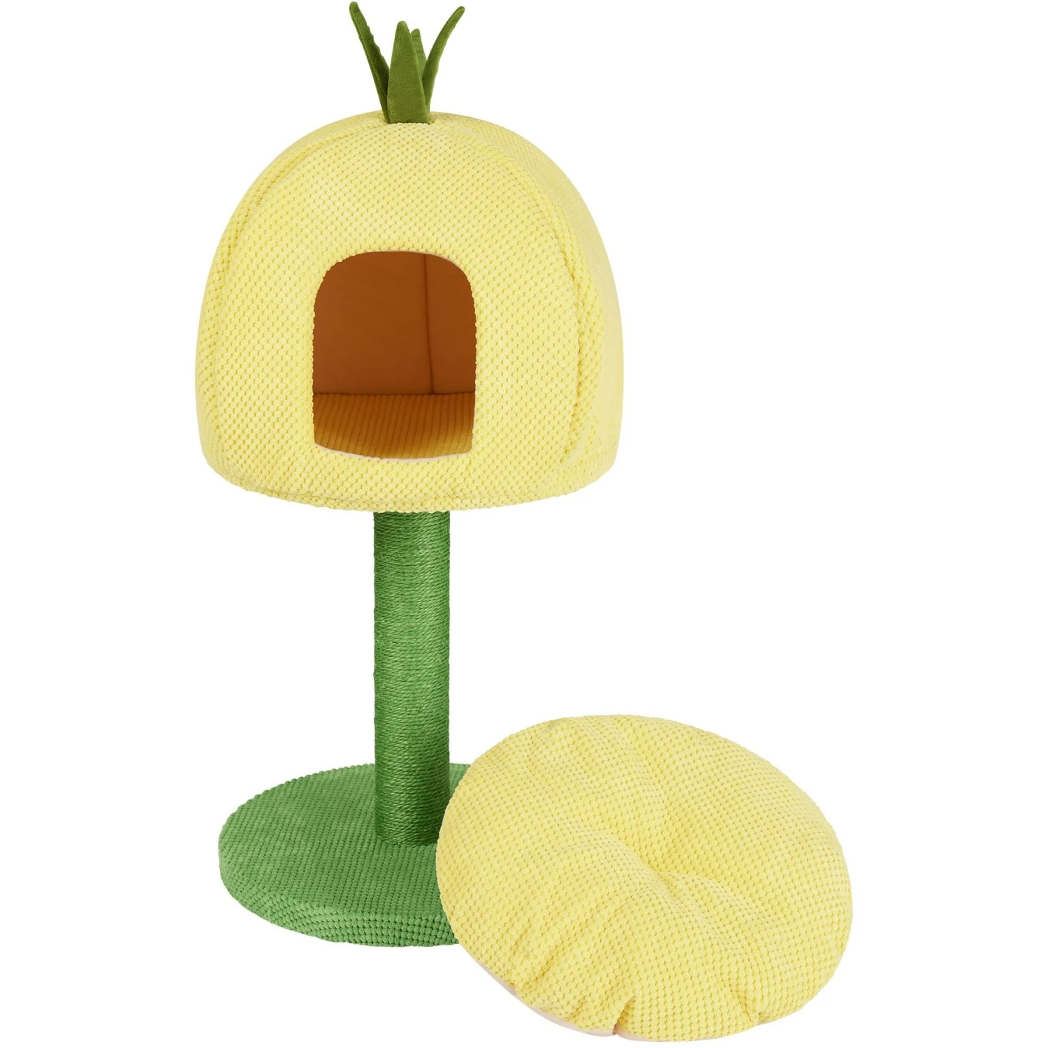 Frisco Pineapple 33.5" Plush Cat Scratching Post And Condo - Image 4
