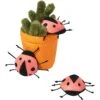 Frisco Spring Potted Plant And Ladybugs Interactive Plush Cat Toy With Catnip