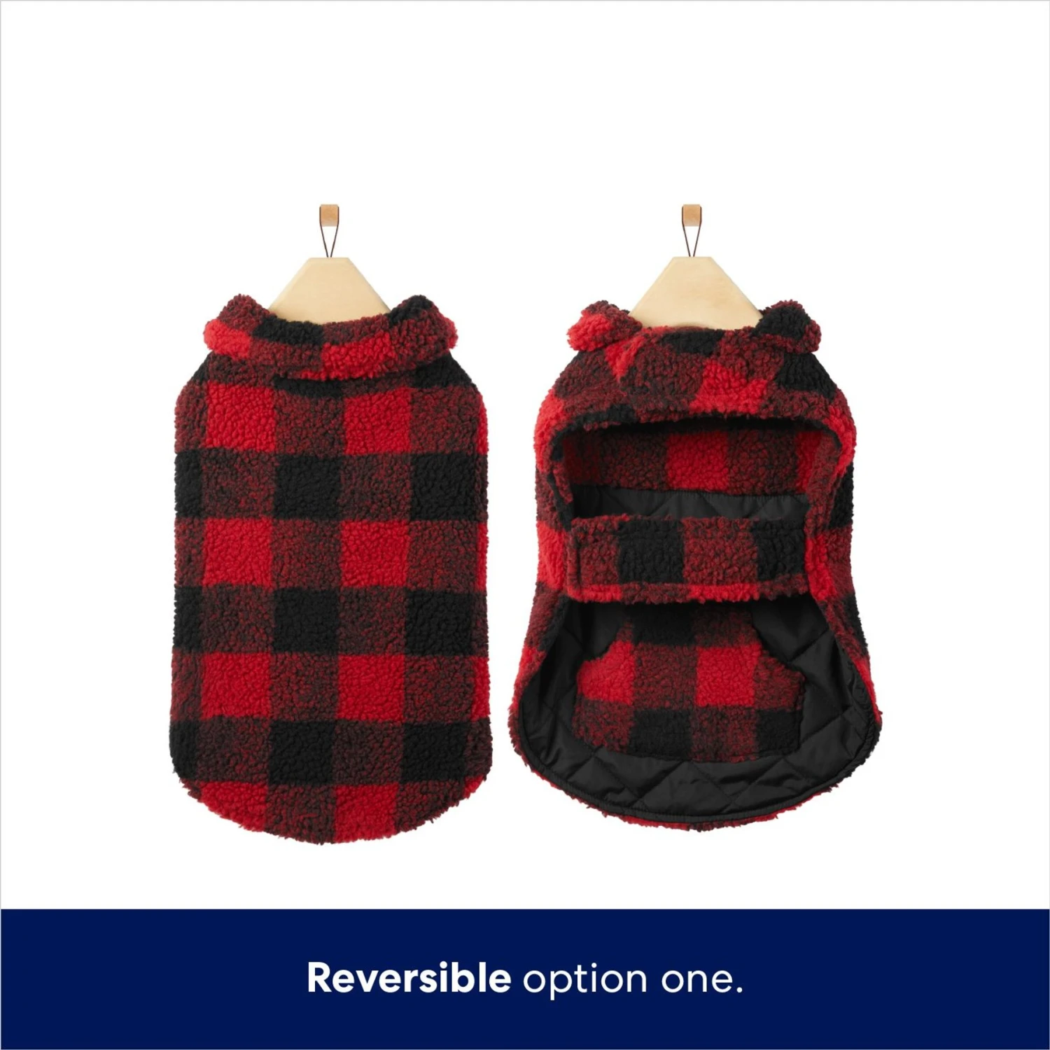 Frisco Reversible Medium Weight Boulder Plaid Dog & Cat Coat - Image 3