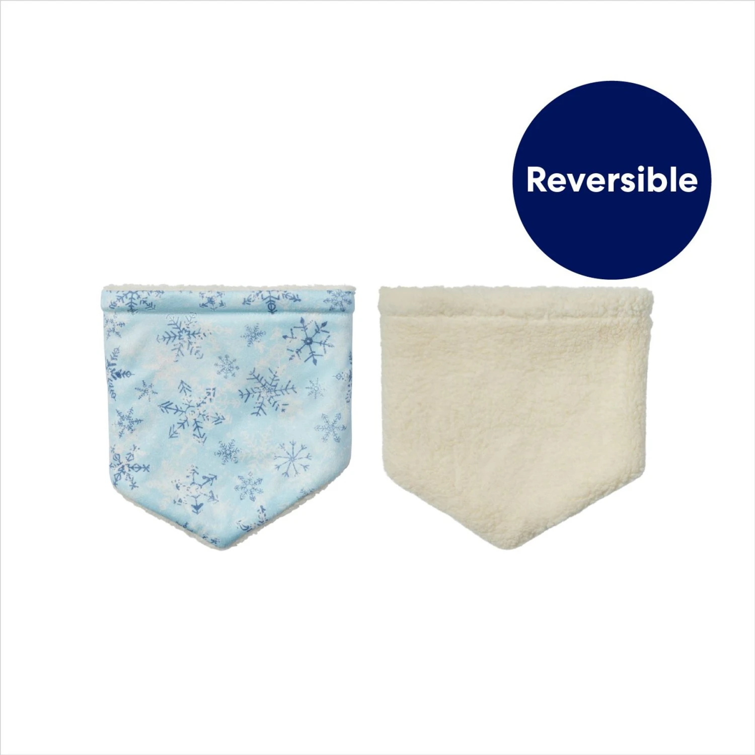 Frisco Reversible Snowflake Cozy Knit Faux Fur Dog & Cat Pullover Bandana, 1 Count - Image 3