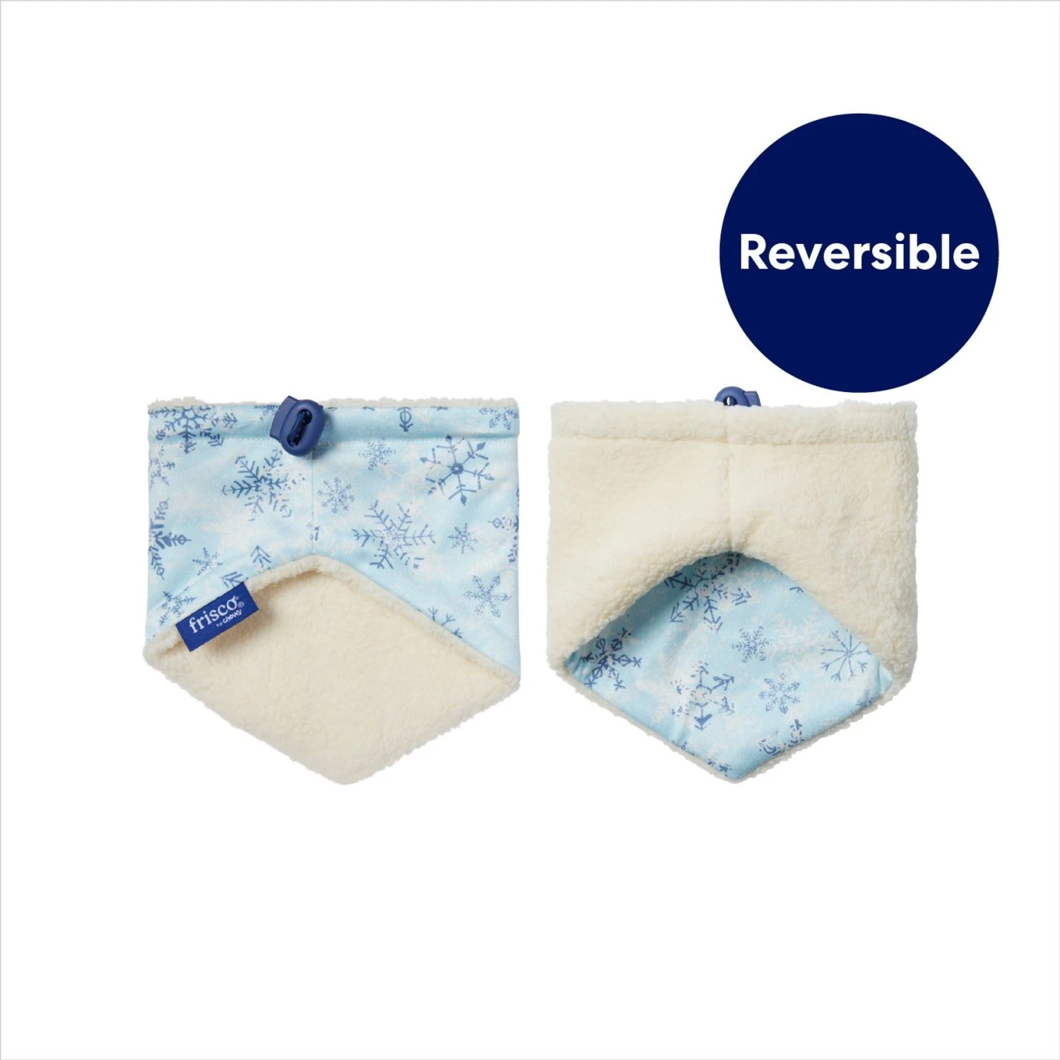 Frisco Reversible Snowflake Cozy Knit Faux Fur Dog & Cat Pullover Bandana, 1 Count - Image 4