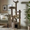 Frisco 64-in Real Carpet Wooden Cat Tree And Condo