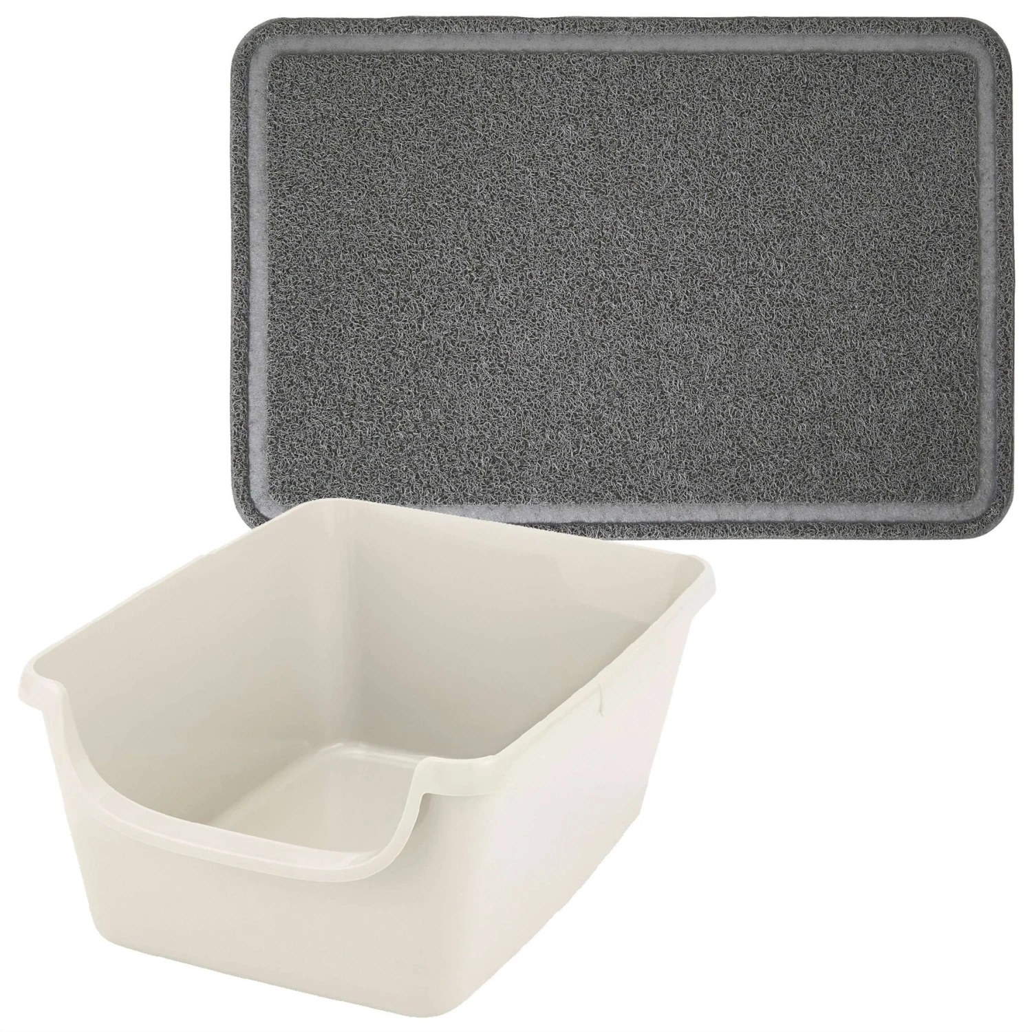 Frisco High Sided Cat Litter Box, Extra Large & Frisco Rectangular Cat Litter Mat