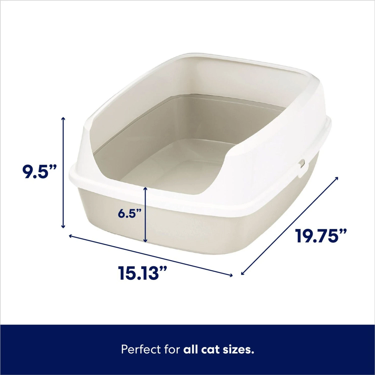 Frisco Open Top Cat Litter Box With Rim, Large & Frisco Plastic Litter Scooper With Caddy - Image 3