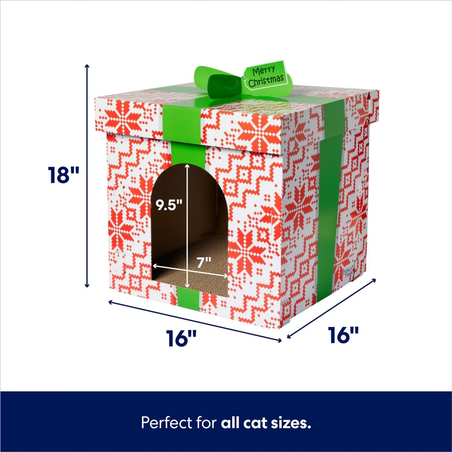 Frisco Holiday Gift Box Cardboard Cat House & Frisco Holiday Santa's Workshop Cardboard Cat House - Image 3