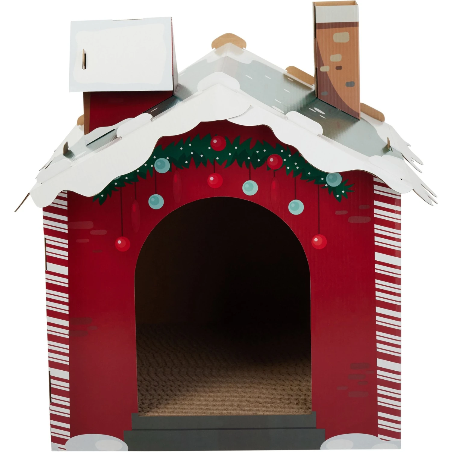 Frisco Holiday Gift Box Cardboard Cat House & Frisco Holiday Santa's Workshop Cardboard Cat House - Image 8